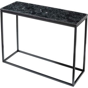 Černý žulový konzolový stolek s podnožím v černé barvě, délka 100 cm