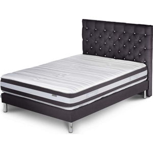Tmavě šedá postel s matrací Stella Cadente Maison Mars Forme, 160 x 200  cm