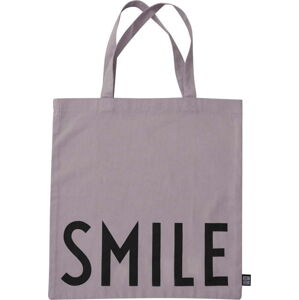 Fialová plátěná taška Design Letters Smile