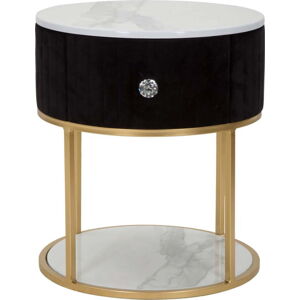 Noční stolek v černo-zlaté barvě Montpellier – Mauro Ferretti