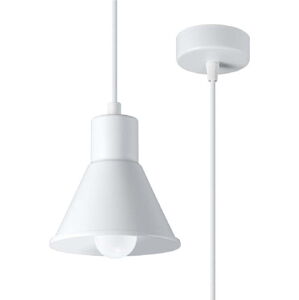 Bílé závěsné svítidlo s kovovým stínidlem 14x14 cm Martina - Nice Lamps