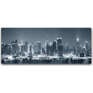 Obraz na plátně stříbrné barvy Styler Manhattan, 150 x 60 cm