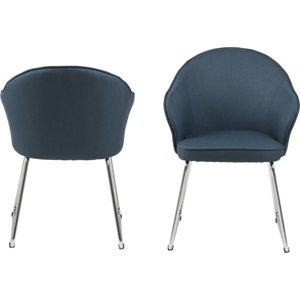 Modrá jídelní židle s kovovými nohami Actona Mitzie