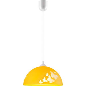 Okrově žluté dětské svítidlo se skleněným stínidlem ø 30 cm Mariposa – LAMKUR