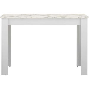 Bílý jídelní stůl s deskou v dekoru mramoru 110x70 cm Nice - TemaHome