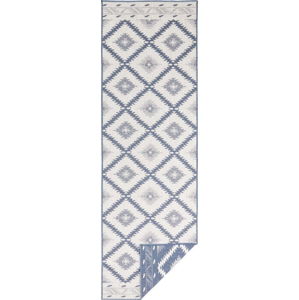 Modro-krémový venkovní koberec NORTHRUGS Malibu, 80 x 250 cm