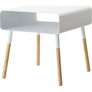 Bílý odkládací stolek YAMAZAKI Plain, výška 35 cm