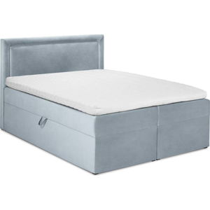 Světle modrá boxspring postel s úložným prostorem 160x200 cm Yucca – Mazzini Beds