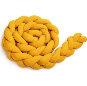 Hořčicově žlutý bavlněný pletený mantinel T-TOMI , délka 220 cm