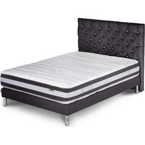 Tmavě šedá postel s matrací Stella Cadente Maison Mars Forme, 140 x 200  cm