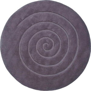 Šedý vlněný koberec Think Rugs Spiral, ⌀ 180 cm