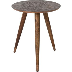 Měděný odkládací stolek Dutchbone Bast, ⌀ 40 cm