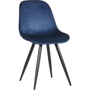 Tmavě modré sametové jídelní židle v sadě 2 ks Capri – LABEL51