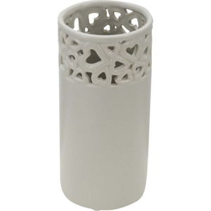 Světle šedá porcelánová váza Mauro Ferretti Amour, výška 28 cm