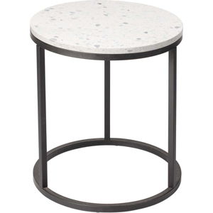 Konferenční stolek s kamennou deskou RGE Bianco, ø 50 cm