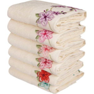 Sada 6 ručníků z čisté bavlny Love, 50 x 90 cm