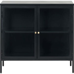 Černá vitrína Unique Furniture Carmel, délka 90 cm