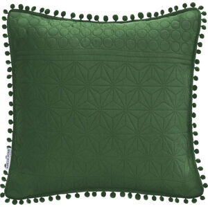 Lahvově zelený dekorativní polštář AmeliaHome Meadore, 45 x 45 cm