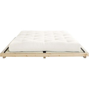 Dvoulůžková postel z borovicového dřeva s matrací a tatami Karup Design Dock Double Latex Natural Clear/Natural, 180 x 200 cm