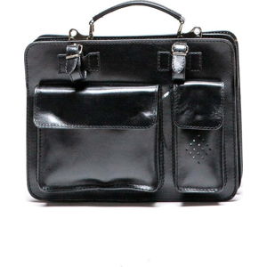 Černá kožená kabelka Luisa Vannini, 17 x 28 cm