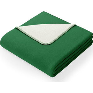 Zelená deka s příměsí bavlny AmeliaHome Virkkuu, 150 x 200 cm