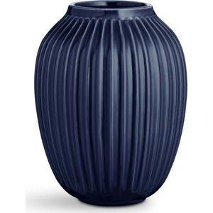 Tmavě modrá kameninová váza Kähler Design Hammershoi, výška 25 cm