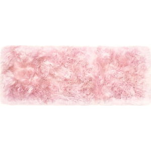 Růžový koberec z ovčí vlny Royal Dream Zealand Long, 70 x 190 cm