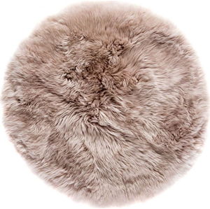 Světle hnědý koberec z ovčí kožešiny Royal Dream Zealand, ⌀ 70 cm
