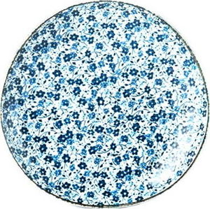 Modro-bílý keramický talíř MIJ Daisy, ø 19 cm