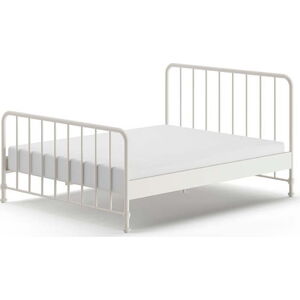 Bílá kovová jednolůžková postel s roštem 160x200 cm BRONXX – Vipack