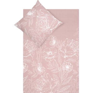 Růžové povlečení z bavlněného perkálu 200x135 cm Keno - Westwing Collection