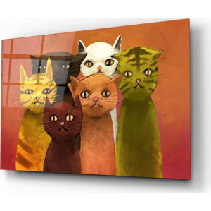 Skleněný obraz Insigne Cartoon Cats, 72 x 46 cm