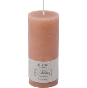 Pudrově růžová svíčka Baltic Candles Rustic, výška 14 cm