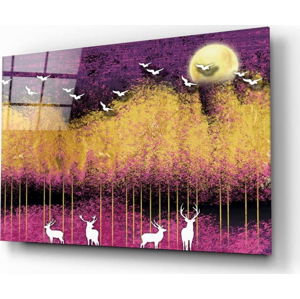Skleněný obraz Insigne Birds and Deers, 72 x 46 cm