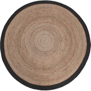 Jutový koberec s černým okrajem LABEL51 Rug, ⌀ 180 cm