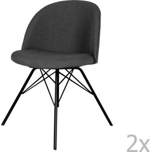 Sada 2 antracitově šedých jídelních židlí Tenzo Sofia Porgy