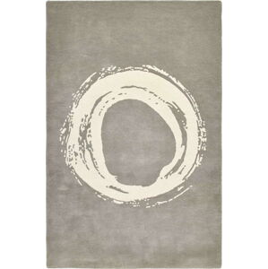 Šedý vlněný koberec Think Rugs Elements Circle, 120 x 170 cm
