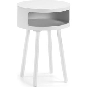 Bílý odkládací stolek s úložným prostorem La Forma Bruk