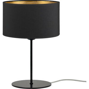 Černá stolní lampa s detailem ve zlaté barvě Bulb Attack Tres S, ⌀ 25 cm
