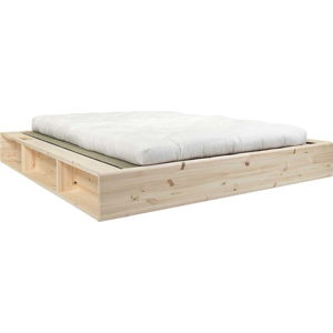 Dvoulůžková postel z masivního dřeva s futonem Comfort a tatami Karup Design, 160 x 200 cm