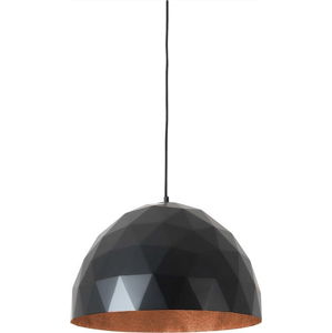 Černé závěsné svítidlo s detailem v měděné barvě Custom Form Leonard, ø 50 cm