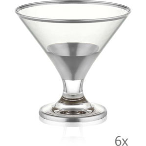 Sada 6 koktejlových skleniček Mia Glam Silver, 225 ml