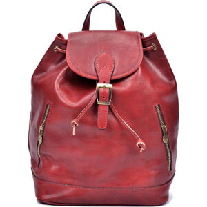 Červený kožený batoh Sofia Cardoni Cindy