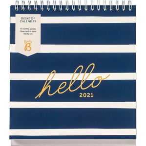 Stolní modrý kalendář Busy B, 13 stran