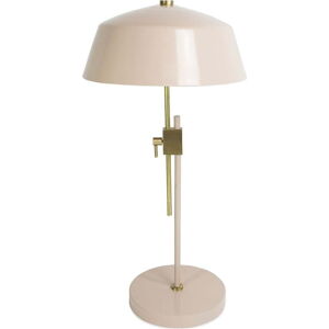 Světle růžová stolní lampa s kovovým stínidlem (výška 64 cm) Dusk – HF Living
