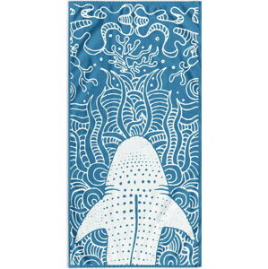 Modrá plážová osuška 90x180 cm Shark – DecoKing