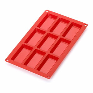 Červená silikonová forma na 9 mini dezertů Lékué