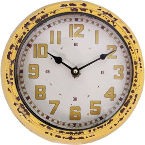 Nástěnné hodiny Pendule, žluté