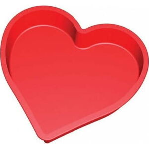 Červená silikonová forma ve tvaru srdce na pečení Lékué