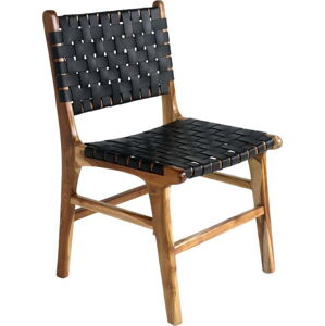 Černo-hnědé jídelní židle z teakového dřeva v sadě 2 ks Perugia – House Nordic